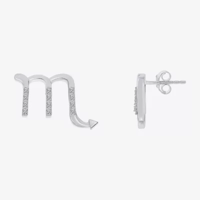 Limited Quantities! 1/10 CT. T.W. Natural White Diamond Sterling Silver 12mm Round Stud Earrings