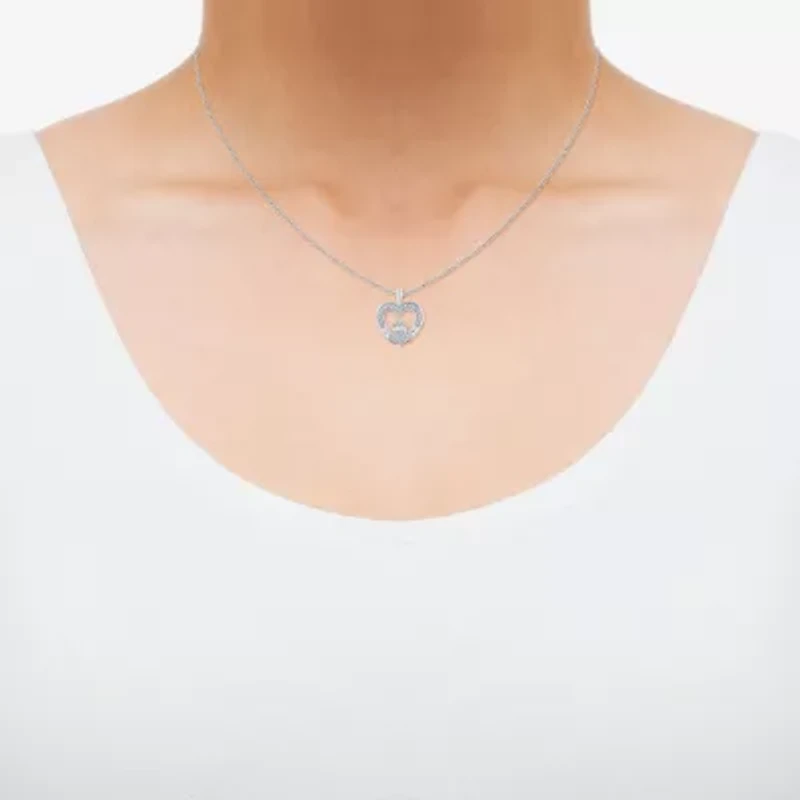 Limited Quantities! Womens 1/10 CT. T.W. Natural White Diamond Sterling Silver Claddagh 18 Inch Pendant Necklace