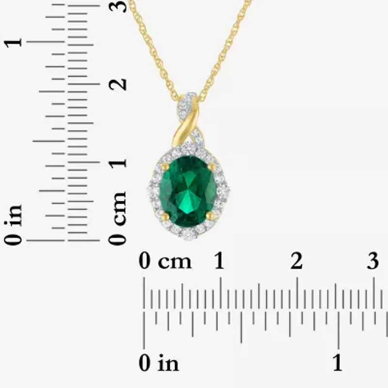 Womens Simulated Green Emerald 14K Gold Over Silver Oval 3-pc. Jewelry Set