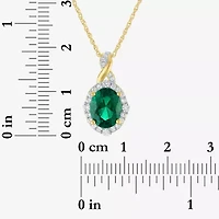 Womens Simulated Green Emerald 14K Gold Over Silver Oval 3-pc. Jewelry Set