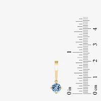 Lab Created or Genuine Gemstone 14K Gold Over Silver Sterling Round Drop Earrings