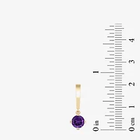 Lab Created or Genuine Gemstone 14K Gold Over Silver Sterling Round Drop Earrings