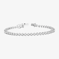 (F / Si1-Si2) Womens 4 CT. T.W. Lab Grown White Diamond 10K Gold 7 Inch Tennis Bracelet