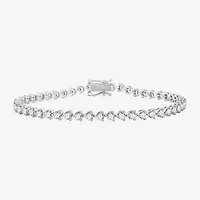 (F / Si1-Si2) Womens 4 CT. T.W. Lab Grown White Diamond 10K Gold 7 Inch Tennis Bracelet
