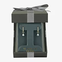 Floating Diamonds (F / Vs2) Womens 1 CT. T.W. Lab Grown White Diamond 14K Gold 23.3mm Pear Hoop Earrings