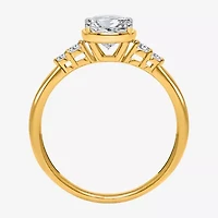 (I / Si2) Womens 2 1/7 Ct. T.W. Lab Grown White Diamond 10K Gold Cushion Engagement Ring