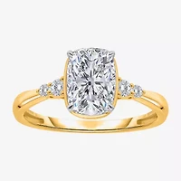 (I / Si2) Womens 2 1/7 Ct. T.W. Lab Grown White Diamond 10K Gold Cushion Engagement Ring