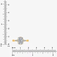 (I / Si2) Womens 2 1/7 Ct. T.W. Lab Grown White Diamond 10K Gold Cushion Engagement Ring