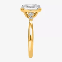 (I / Si2) Womens 2 1/7 Ct. T.W. Lab Grown White Diamond 10K Gold Cushion Engagement Ring