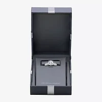 (I / Si2) Womens 2 1/4 CT. T.W. Lab Grown White Diamond 10K Gold Round Side Stone Engagement Ring