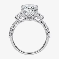 Signature By Modern Bride (I / Si2) Womens 6 3/8 Ct. T.W. Lab Grown White Diamond 14K Gold Cushion Side Stone Engagement Ring