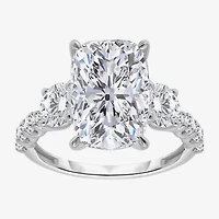 Signature By Modern Bride (I / Si2) Womens 6 3/8 Ct. T.W. Lab Grown White Diamond 14K Gold Cushion Side Stone Engagement Ring