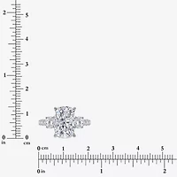 Signature By Modern Bride (I / Si2) Womens 6 3/8 Ct. T.W. Lab Grown White Diamond 14K Gold Cushion Side Stone Engagement Ring