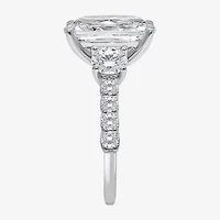 Signature By Modern Bride (I / Si2) Womens 6 3/8 Ct. T.W. Lab Grown White Diamond 14K Gold Cushion Side Stone Engagement Ring