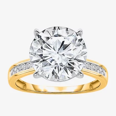 Signature By Modern Bride (I / Si2) Womens 6 1/4 Ct. T.W. Lab Grown White Diamond 14K Gold Round Side Stone Engagement Ring