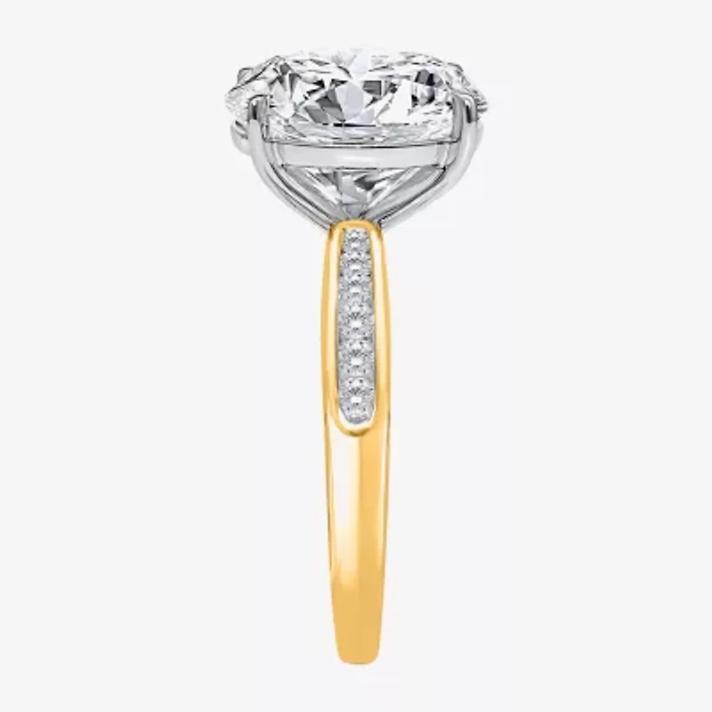 Signature By Modern Bride (I / Si2) Womens 6 1/4 Ct. T.W. Lab Grown White Diamond 14K Gold Round Side Stone Engagement Ring