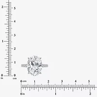 Signature By Modern Bride (I / Si2) Womens 6 1/2 Ct. T.W. Lab Grown White Diamond 14K Gold Oval Side Stone Engagement Ring