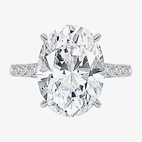 Signature By Modern Bride (I / Si2) Womens 6 1/2 Ct. T.W. Lab Grown White Diamond 14K Gold Oval Side Stone Engagement Ring