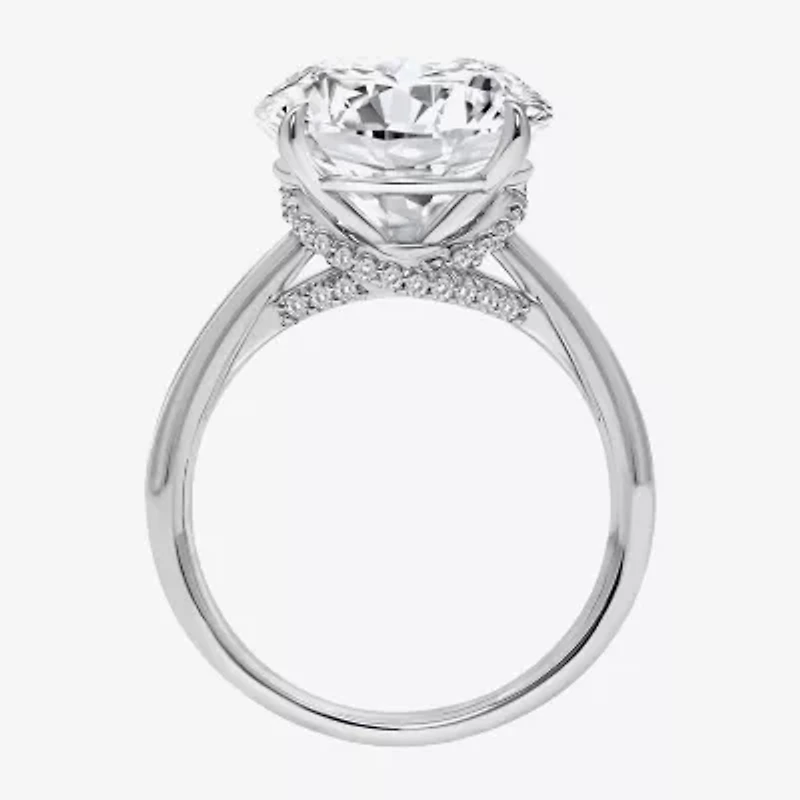Signature By Modern Bride (I / Si2) Womens 6 1/7 Ct. T.W. Lab Grown White Diamond 14K White Gold Round Side Stone Engagement Ring