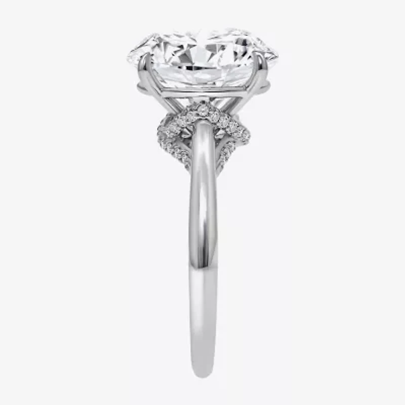 Signature By Modern Bride (I / Si2) Womens 6 1/7 Ct. T.W. Lab Grown White Diamond 14K White Gold Round Side Stone Engagement Ring