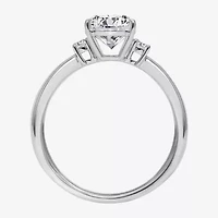 (I / Si2) Womens 2 1/10 CT. T.W. Lab Grown White Diamond 10K Gold Round 3-Stone Engagement Ring