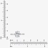 (I / Si2) Womens 2 1/10 CT. T.W. Lab Grown White Diamond 10K Gold Round 3-Stone Engagement Ring