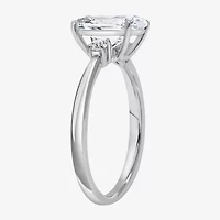 (I / Si2) Womens 2 1/10 CT. T.W. Lab Grown White Diamond 10K Gold Round 3-Stone Engagement Ring