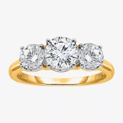 Love Lives Forever (I / Si2) Womens 2 CT. T.W. Lab Grown White Diamond Round 3-Stone Engagement Ring