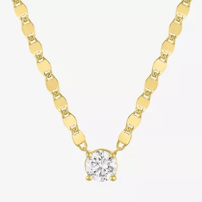 Diamond Addiction (G-H / Si2-I1) Womens 1/2 CT. T.W. Lab Grown White Diamond 14K Gold Over Silver Round 16 Inch Pendant Necklace