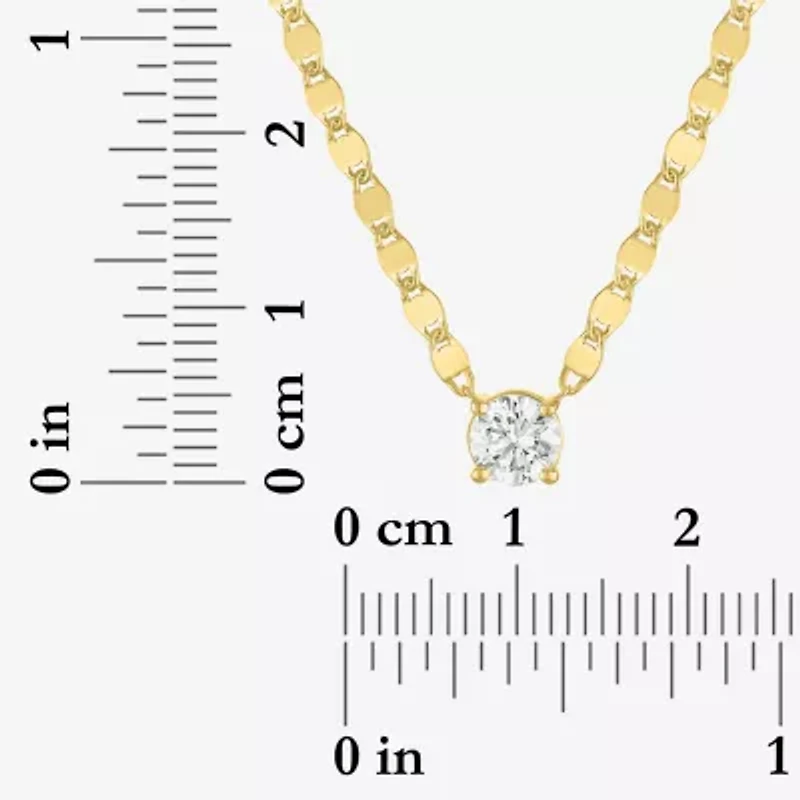 Diamond Addiction (G-H / Si2-I1) Womens 1/2 CT. T.W. Lab Grown White Diamond 14K Gold Over Silver Round 16 Inch Pendant Necklace