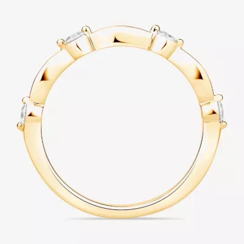 (F / Vs2) Womens 2.5MM 1/4 CT. T.W. Lab Grown White Diamond 10K Gold Wedding Band