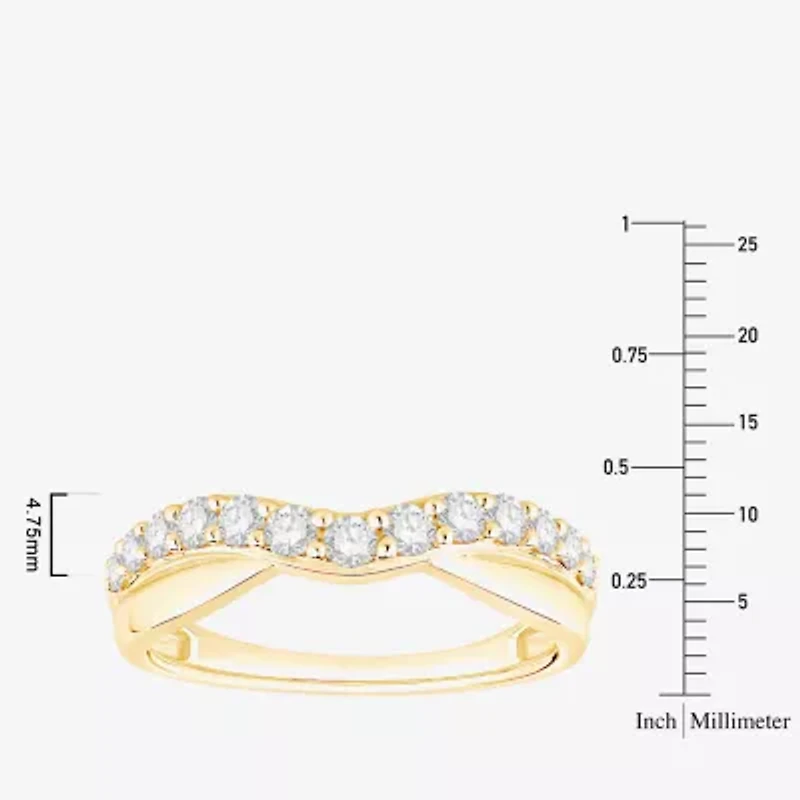 F / Vs2) Womens 4.5MM 1/ CT. T.W. Lab Grown White Diamond 10K Gold Wedding Band