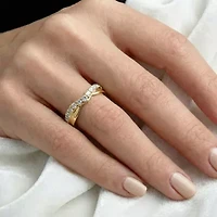 F / Vs2) Womens 4.5MM 1/ CT. T.W. Lab Grown White Diamond 10K Gold Wedding Band