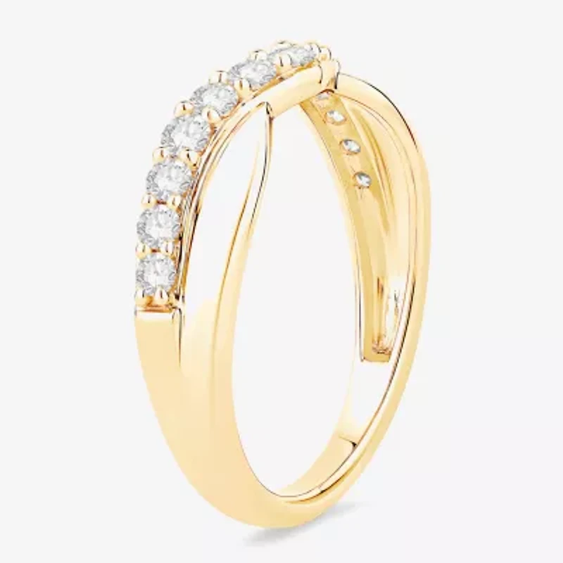 F / Vs2) Womens 4.5MM 1/ CT. T.W. Lab Grown White Diamond 10K Gold Wedding Band