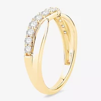 F / Vs2) Womens 4.5MM 1/ CT. T.W. Lab Grown White Diamond 10K Gold Wedding Band