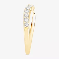F / Vs2) Womens 4.5MM 1/ CT. T.W. Lab Grown White Diamond 10K Gold Wedding Band