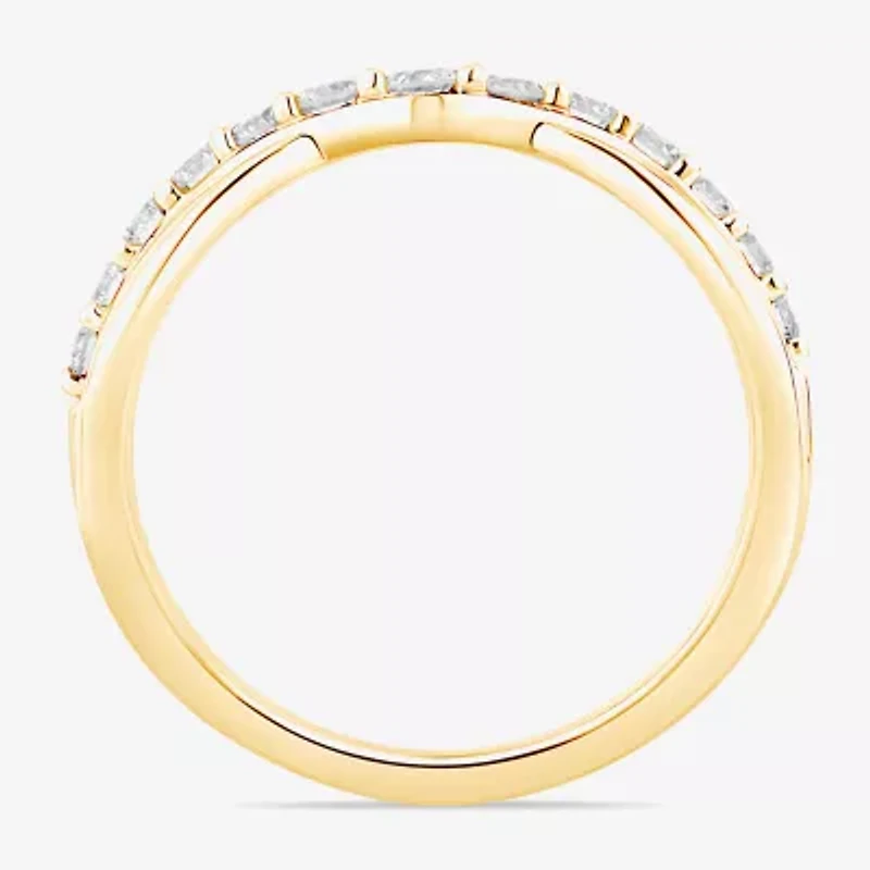 F / Vs2) Womens 4.5MM 1/ CT. T.W. Lab Grown White Diamond 10K Gold Wedding Band