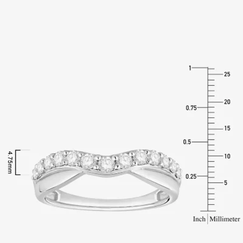 F / Vs2) Womens 4.5MM 1/ CT. T.W. Lab Grown White Diamond 10K Gold Wedding Band