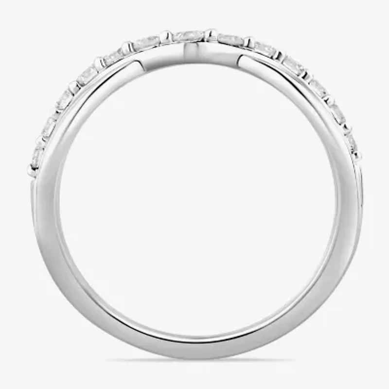 F / Vs2) Womens 4.5MM 1/ CT. T.W. Lab Grown White Diamond 10K Gold Wedding Band