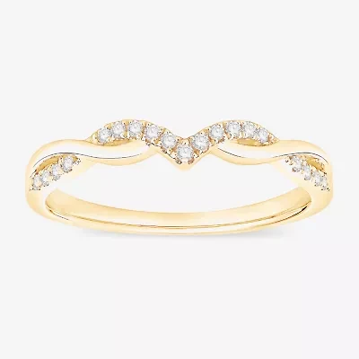(F / Vs2) Womens 3MM 1/10 CT. T.W. Lab Grown White Diamond 10K Gold Wedding Band