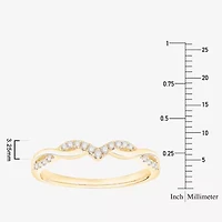 (F / Vs2) Womens 3MM 1/10 CT. T.W. Lab Grown White Diamond 10K Gold Wedding Band