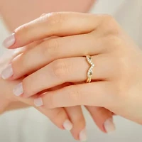 (F / Vs2) Womens 3MM 1/10 CT. T.W. Lab Grown White Diamond 10K Gold Wedding Band