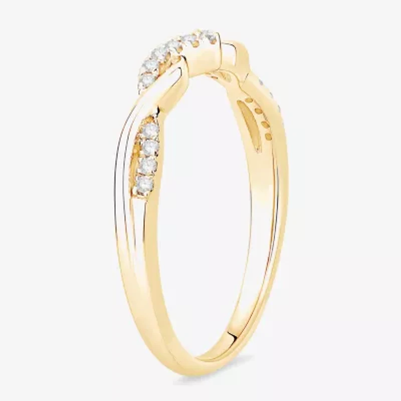 (F / Vs2) Womens 3MM 1/10 CT. T.W. Lab Grown White Diamond 10K Gold Wedding Band