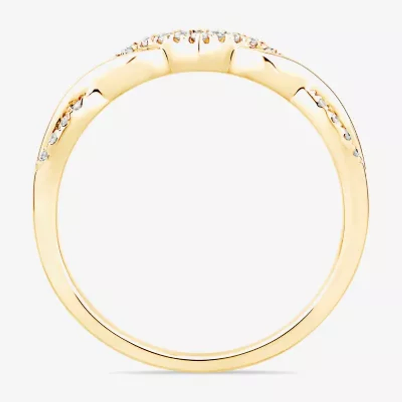 (F / Vs2) Womens 3MM 1/10 CT. T.W. Lab Grown White Diamond 10K Gold Wedding Band