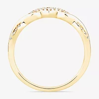 (F / Vs2) Womens 3MM 1/10 CT. T.W. Lab Grown White Diamond 10K Gold Wedding Band