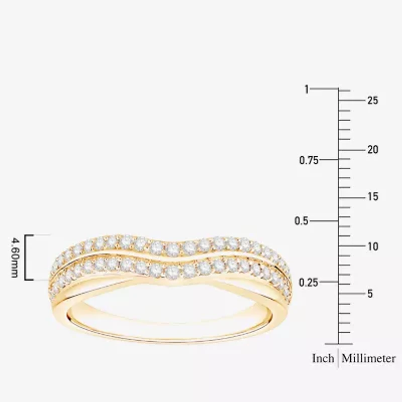 (F / Vs2) Womens 4.5MM 1/3 CT. T.W. Lab Grown White Diamond 10K Gold Wedding Band