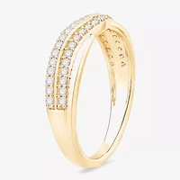 (F / Vs2) Womens 4.5MM 1/3 CT. T.W. Lab Grown White Diamond 10K Gold Wedding Band
