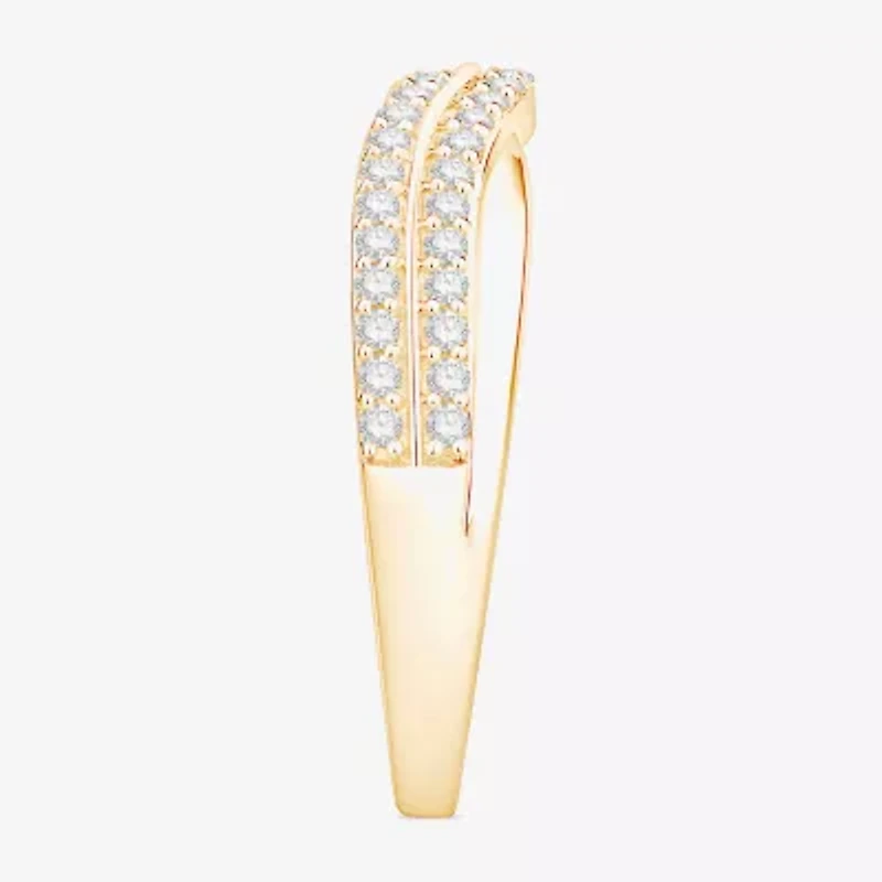 (F / Vs2) Womens 4.5MM 1/3 CT. T.W. Lab Grown White Diamond 10K Gold Wedding Band