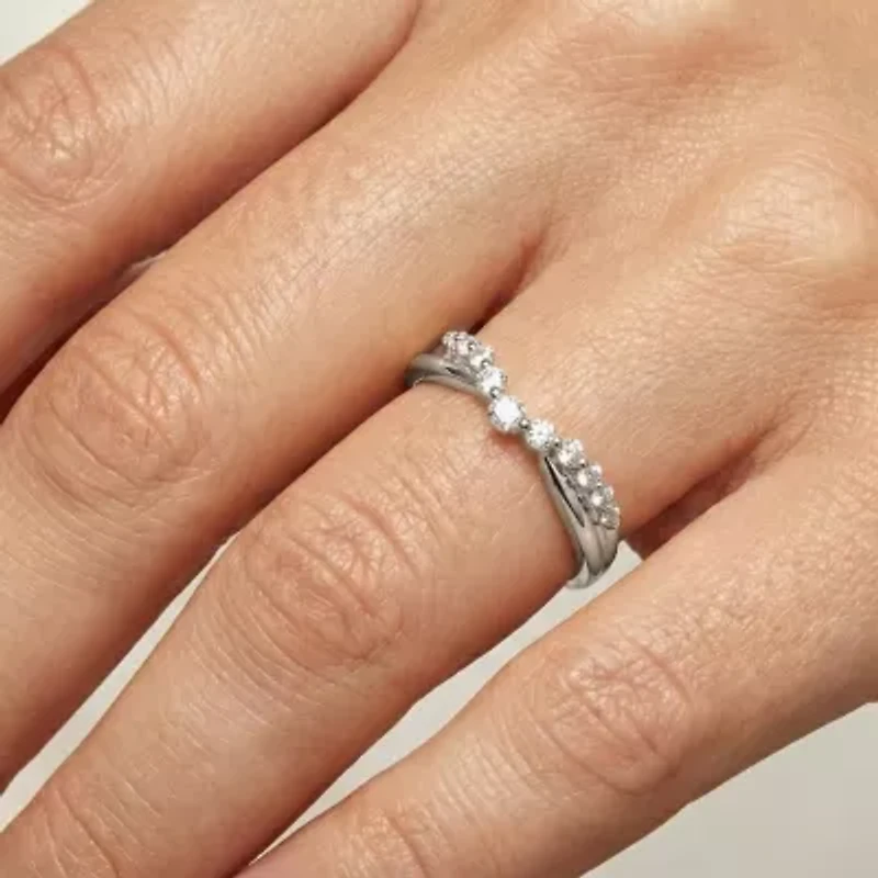 (F / Vs2) Womens 3.5MM 1/4 CT. T.W. Lab Grown White Diamond 10K Gold Wedding Band