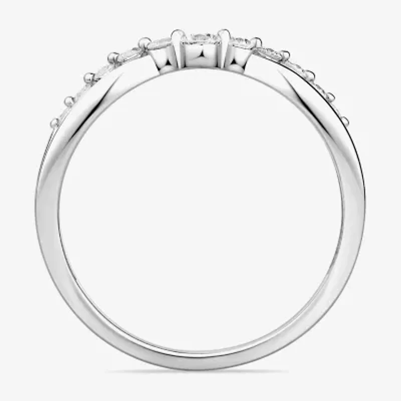 (F / Vs2) Womens 3.5MM 1/4 CT. T.W. Lab Grown White Diamond 10K Gold Wedding Band